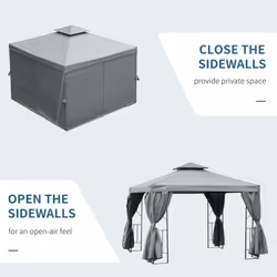 Outsunny 3 x 3m Garden Metal Gazebo Sun Shade Shelter Outdoor Party Tent - Additional view 4