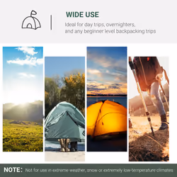 Outsunny Compact Camping Tent w/ Vestibule & Mesh Vents for Hiking Green - Additional view 5