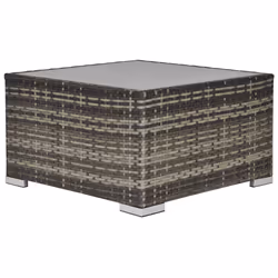 Outsunny Patio Wicker Coffee Table w/ Glass Top Suitable for Garden Backyard - Additional view 8