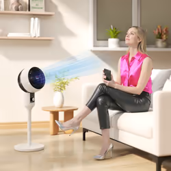 HOMCOM 9 Inch Air Circulator Fan 70 Oscillation Carry Handle Black White