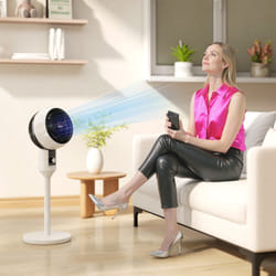 HOMCOM 9 Inch Air Circulator Fan 70 Oscillation Carry Handle Black White