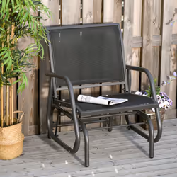 Outsunny Outdoor Gliding Swing Chair Garden Seat w/ Mesh Seat