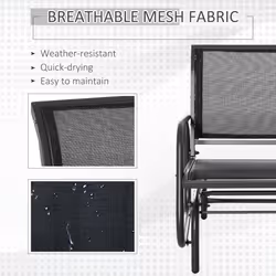 Outsunny Outdoor Gliding Swing Chair Garden Seat w/ Mesh Seat - Additional view 5