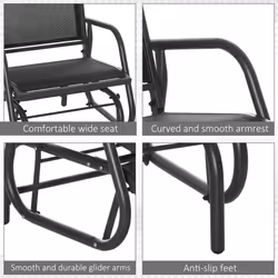 Outsunny Outdoor Gliding Swing Chair Garden Seat w/ Mesh Seat - Additional view 6