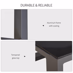 Outsunny 5-Piece Outdoor Patio Set Padded Cushion Coffee Table Aluminum Tube