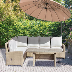 Outsunny 5 PCS Reclining PE Rattan Garden Dining Set Patio Outdoor Furniture