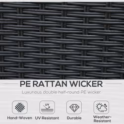Outsunny 8pc Outdoor Patio Furniture Set Weather Wicker Rattan Sofa Chair Black