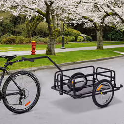 HOMCOM Folding Bicycle Cargo Storage Cart and Luggage Trailer with Hitch