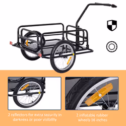 HOMCOM Folding Bicycle Cargo Storage Cart and Luggage Trailer with Hitch - Additional view 4