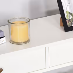 HOMCOM Console Table Side Desk Shelves Drawers Open Top X Support Hallway White - Additional view 6