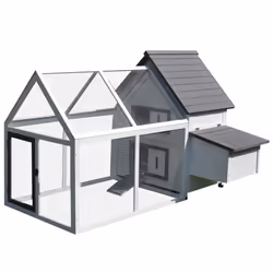 PawHut Wooden Chicken Coop Hen House Enclosure Garden with Ramp Run Nesting Box - Additional view 8