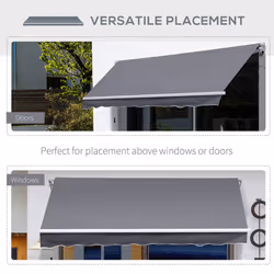 Outsunny 2.95 x 2.5m Canopy Sun Shade Shelter with Crank Handle, Grey