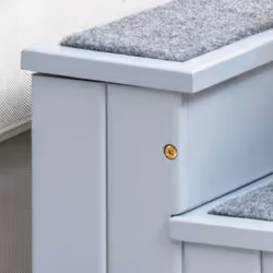PawHut 3 Step Wooden Dog Steps Pet Stairs Cat Ladder for Bed with Storage Grey - Additional view 7