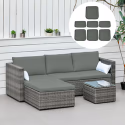 Outsunny Cushion Cover Replacement Garden Rattan Patio Furniture Seat Cover