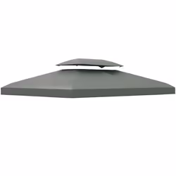 Outsunny 3x4m Gazebo Replacement Roof Canopy 2 Tier Top UV Cover Dark Grey - Additional view 8