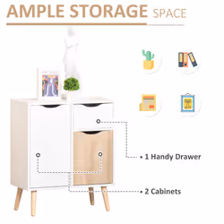 HOMCOM Floor Cabinet Storage Cupboard Sideboard with Drawer for Bedroom - Additional view 4