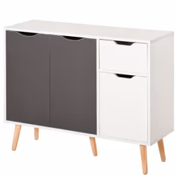 HOMCOM Storage Cabinet, Floor Standing Sideboard with Drawer, Grey - Additional view 8