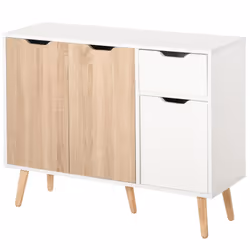 HOMCOM Storage Cabinet, Floor Standing Sideboard with Drawer, Natural - Additional view 8