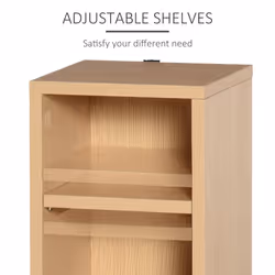 HOMCOM Set of 2 CD Storage Units with Adjustable Shelves Natural Wood Colour - Additional view 5