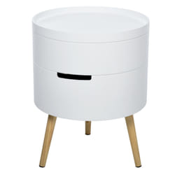 HOMCOM Side Coffee Table End Desk Night Stand Storage w/ Tray, White
