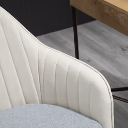 Vinsetto Leisure Office Chair Linen Swivel Desk Chair Home Study Beige