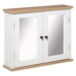 kleankin Bathroom Mirror Cabinet Wall Mounted Storage Cupboard 2 Doors