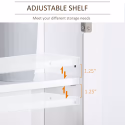 kleankin Bathroom Mirror Cabinet Wall Mounted Storage Cupboard 2 Doors