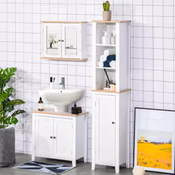 kleankin Bathroom Mirror Cabinet Wall Mounted Storage Cupboard 2 Doors - Additional view 7