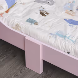 HOMCOM Kids Wooden Princess Crown & Flower Single Bed Safety Side Rails Slats - Additional view 5