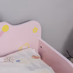 HOMCOM Kids Wooden Princess Crown & Flower Single Bed Safety Side Rails Slats - Additional view 7