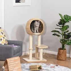 PawHut 100cm Cat Tree Tower Kitten Climbing Tower W/ Scratching Post Condo