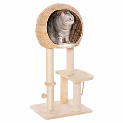 PawHut 100cm Cat Tree Tower Kitten Climbing Tower W/ Scratching Post Condo - Additional view 8