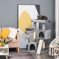 PawHut 111cm Cat Tree Tower Activity Centre W/ Scratching Post Condo Hammock