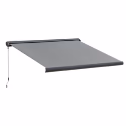 Outsunny 3x2.5m LED Light Cassette Electric/Manual Awning Window Sun Shade Grey - Additional view 8