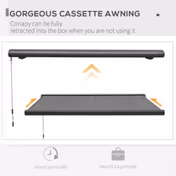 Outsunny DIY Retractable Canopy with Remote Controller for Patio, Grey