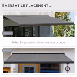 Outsunny DIY Retractable Canopy with Remote Controller for Patio, Grey - Additional view 4