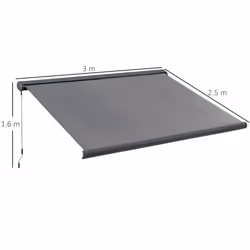 Outsunny DIY Retractable Canopy with Remote Controller for Patio, Grey - Additional view 7