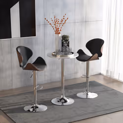 HOMCOM 60cm Adjustable Height Round Bar Table with Swivel Top White