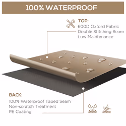 Outsunny 275x205cm Outdoor Furniture Protective Cover Water UV Resistant Beige