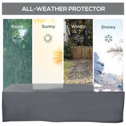 Outsunny 200x73x35cm Rectangular Furniture Cover for Rattan Lounge UV Protection
