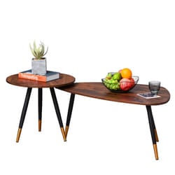 HOMCOM Coffee Table Set of 2 Nesting End Side Tables Living Room Home