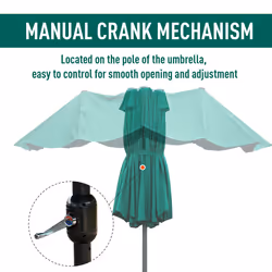 Outsunny 4.6M Garden Patio Umbrella Canopy Parasol Sun Shade w/ Base Dark Green