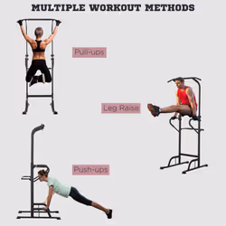HOMCOM Power Tower Multi-Function Pull Up Station w/ Adjustable Height for Gym