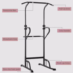 HOMCOM Power Tower Multi-Function Pull Up Station w/ Adjustable Height for Gym - Additional view 5