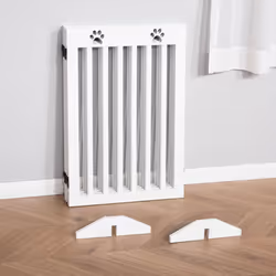 PawHut Pet Gate Foldable Fence Freestanding Dog Barrier w/ Support Feet White - Additional view 6