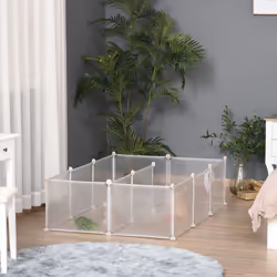 PawHut Pet Playpen DIY Small Animal Cage 12 Panels for Hedgehog Bunny Chinchilla