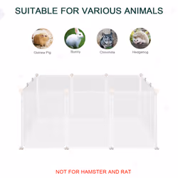 PawHut Pet Playpen DIY Small Animal Cage 12 Panels for Hedgehog Bunny Chinchilla