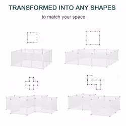 PawHut Pet Playpen DIY Small Animal Cage 12 Panels for Hedgehog Bunny Chinchilla - Additional view 4