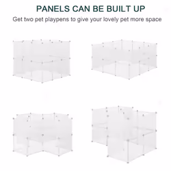 PawHut Pet Playpen DIY Small Animal Cage 12 Panels for Hedgehog Bunny Chinchilla - Additional view 5