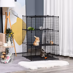 PawHut Pet Playpen DIY Small Animal Cage for Kitten Bunny Chinchilla Pet Mink